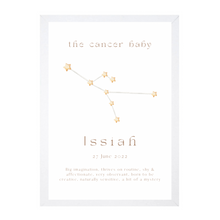 Load image into Gallery viewer, Personalised The Cancer Baby Constellation
