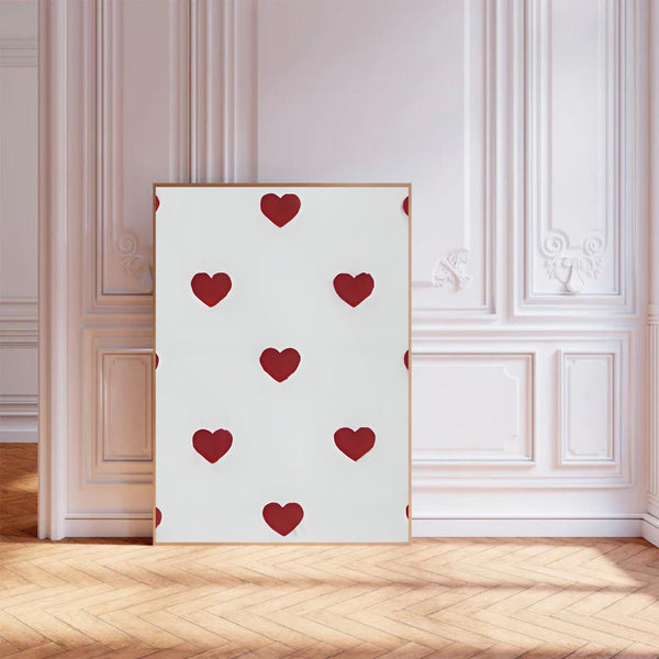 Red Love Hearts | Wall Art Print