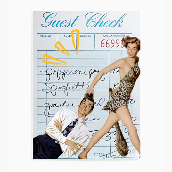 Guest Check Love Couple Blue II | Wall Art