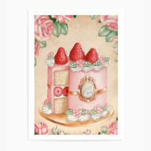 Load image into Gallery viewer, Vintage Strawberry Cake | Wall Art Print
