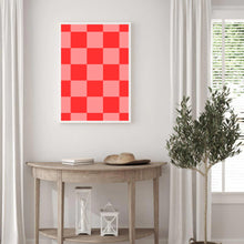 Load image into Gallery viewer, Checkered Red &amp; Pink | Wall Art
