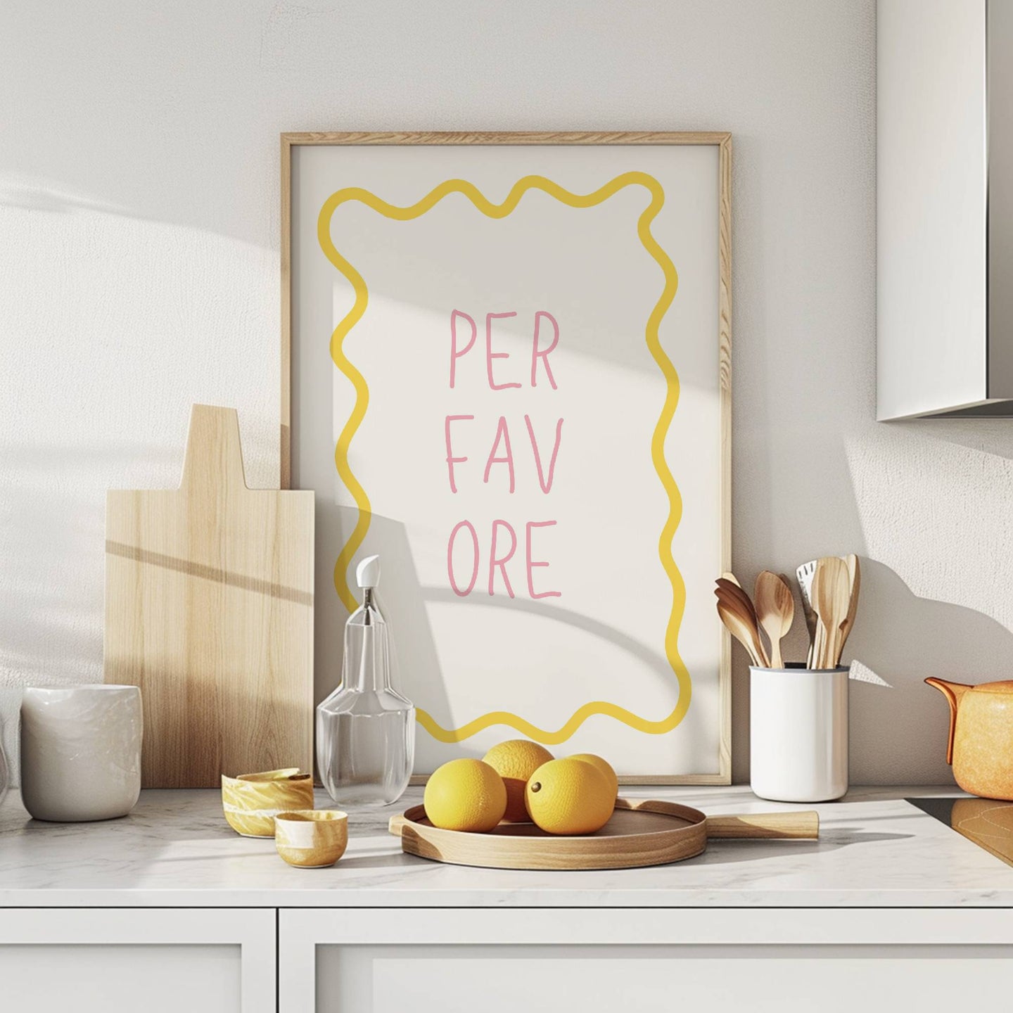 Per Favore Wavy Yellow | Art Print