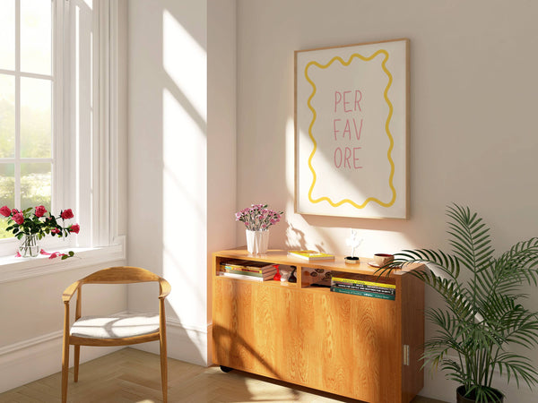 Per Favore Wavy Yellow | Art Print