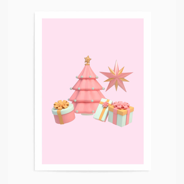 Pink Christmas Presents | Art Print