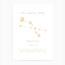 Load image into Gallery viewer, Personalised The Taurus Baby Constellation

