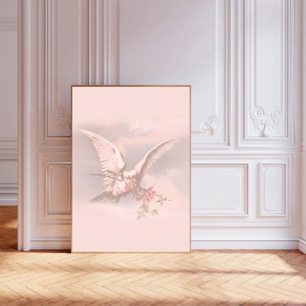 Coquette Bird & Rose | Wall Art Print