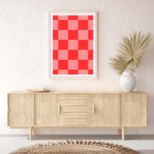 Load image into Gallery viewer, Checkered Red &amp; Pink | Wall Art
