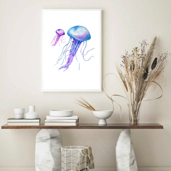 Jellyfish Blue & Purple | Wall Art