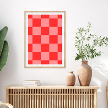 Load image into Gallery viewer, Checkered Red &amp; Pink | Wall Art
