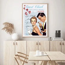 Load image into Gallery viewer, Guest Check Love Couple Blue | Wall Art
