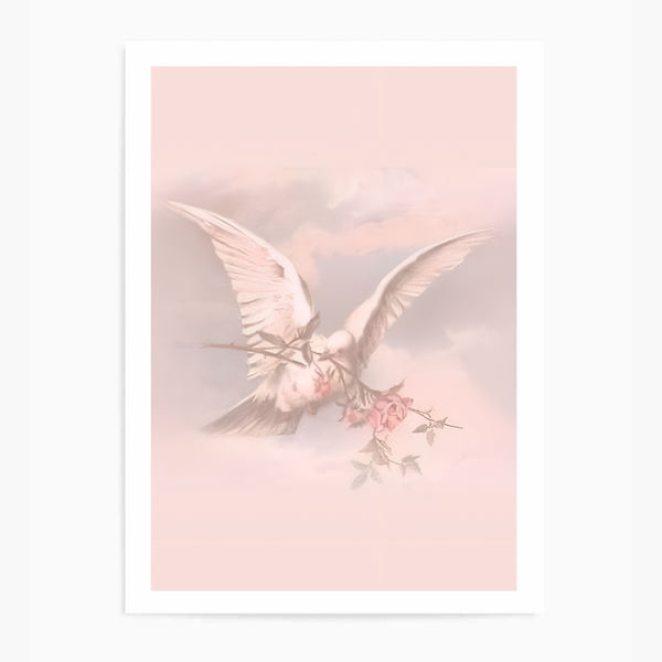 Coquette Bird & Rose | Wall Art Print