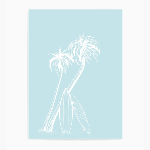 Palm Trees Light Blue | Wall Art