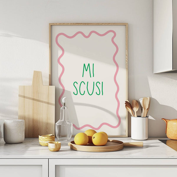 Mi Scusi Wavy Pastel | Art Print
