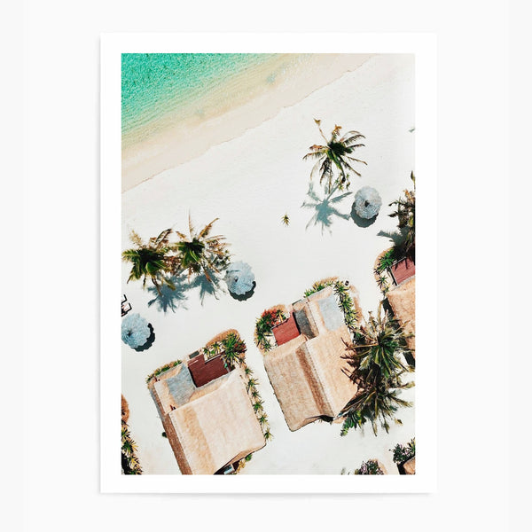 Beach Hut Aerial View | Art Print