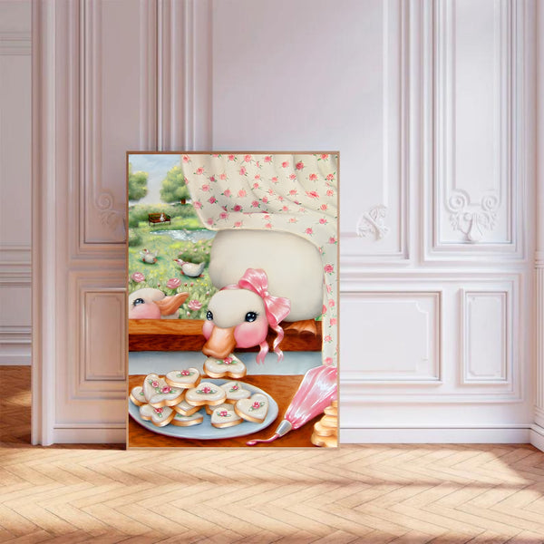 Vintage Duck & Cookies | Wall Art Print
