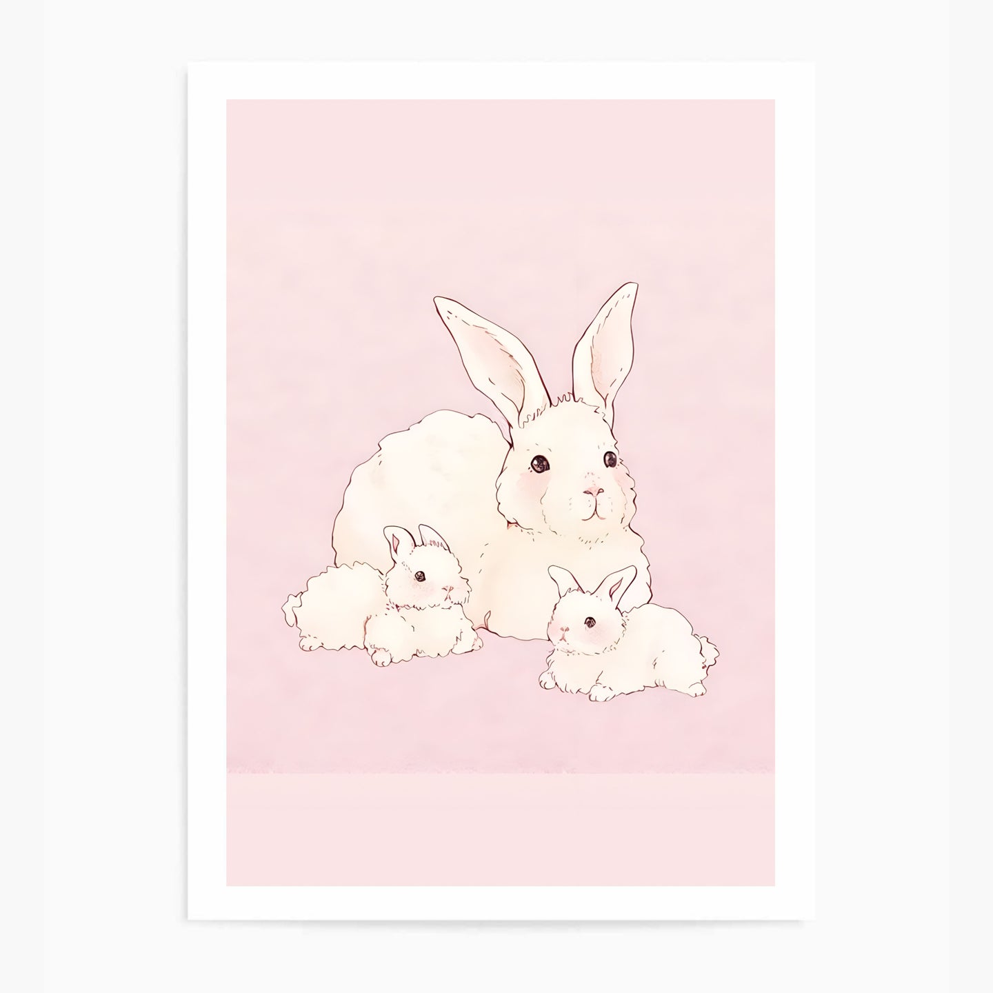 Coquette White Bunnies | Wall Art Print