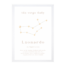 Load image into Gallery viewer, Personalised The Virgo Baby Constellation
