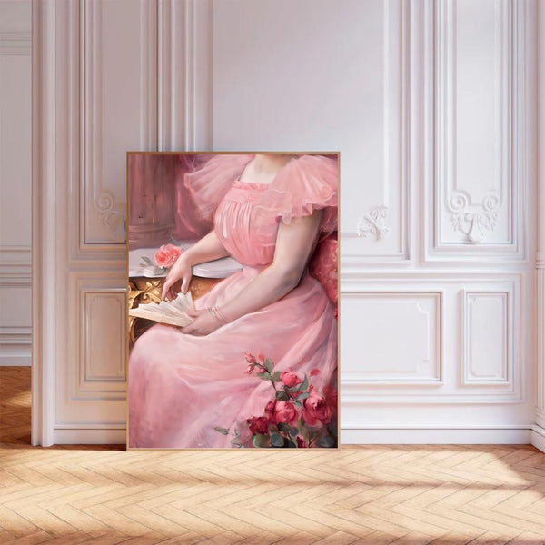 Victorian Vintage Pink Dress II | Wall Art Print