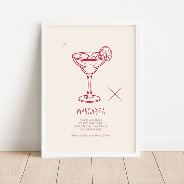 Margarita Cocktail Recipe | Art Print