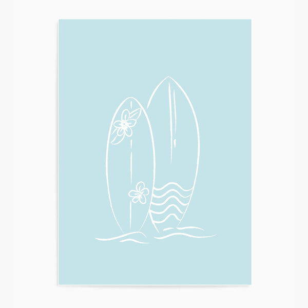 Surfboards Light Blue | Wall Art