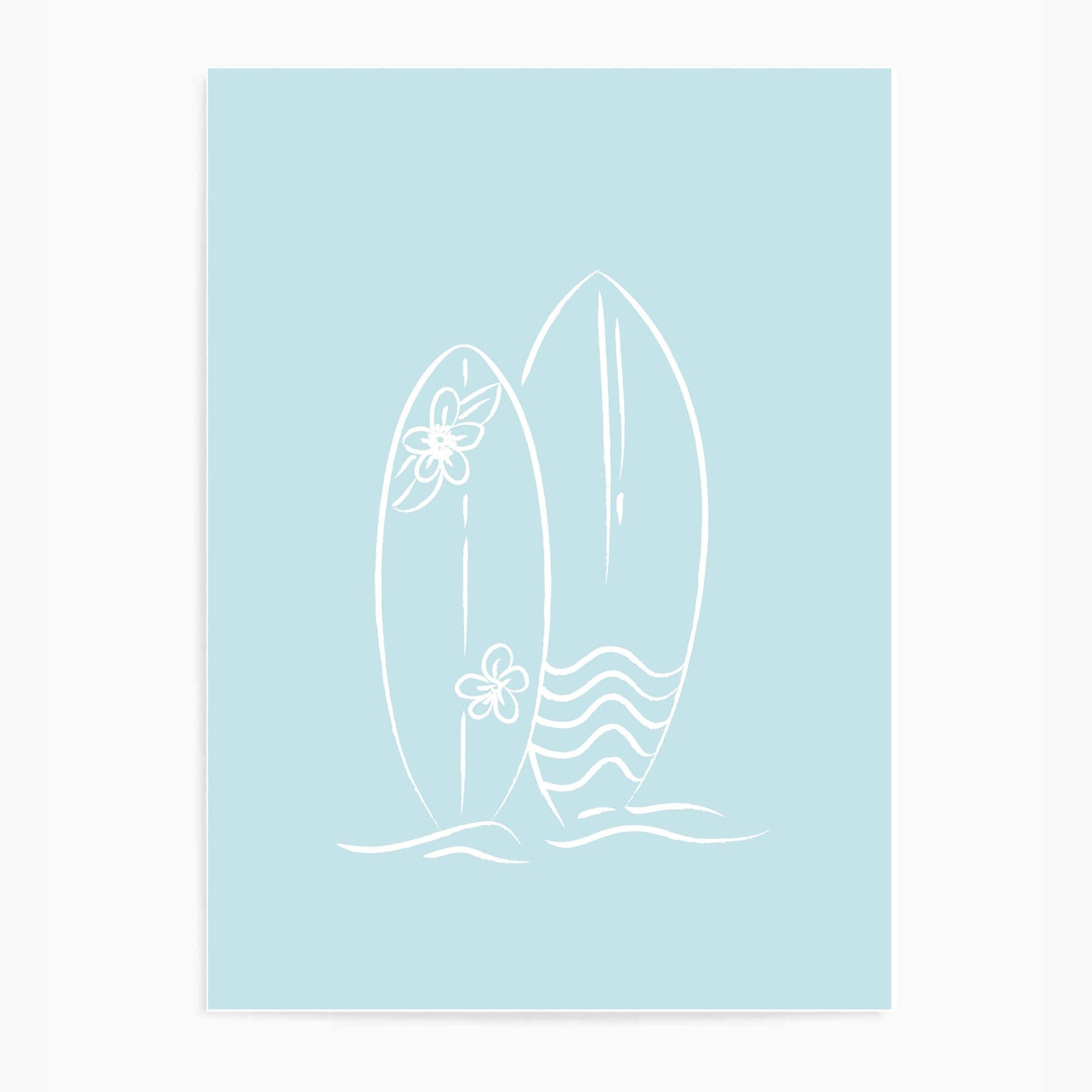 Surfboards Light Blue | Wall Art