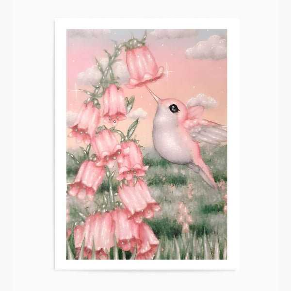 Vintage Hummingbird | Wall Art Print