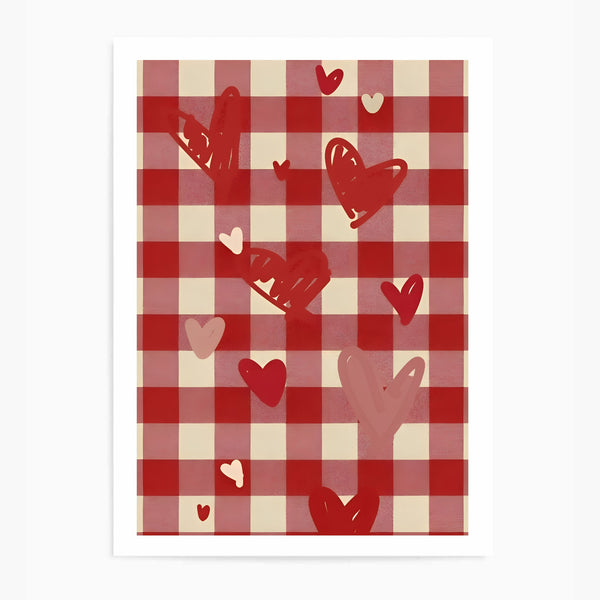Checkered Hearts | Wall Art Print