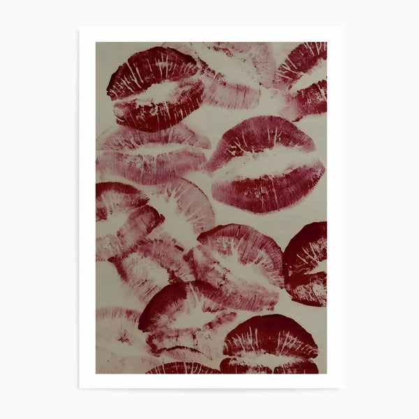 Red Moody Lipstick Stains | Wall Art Print