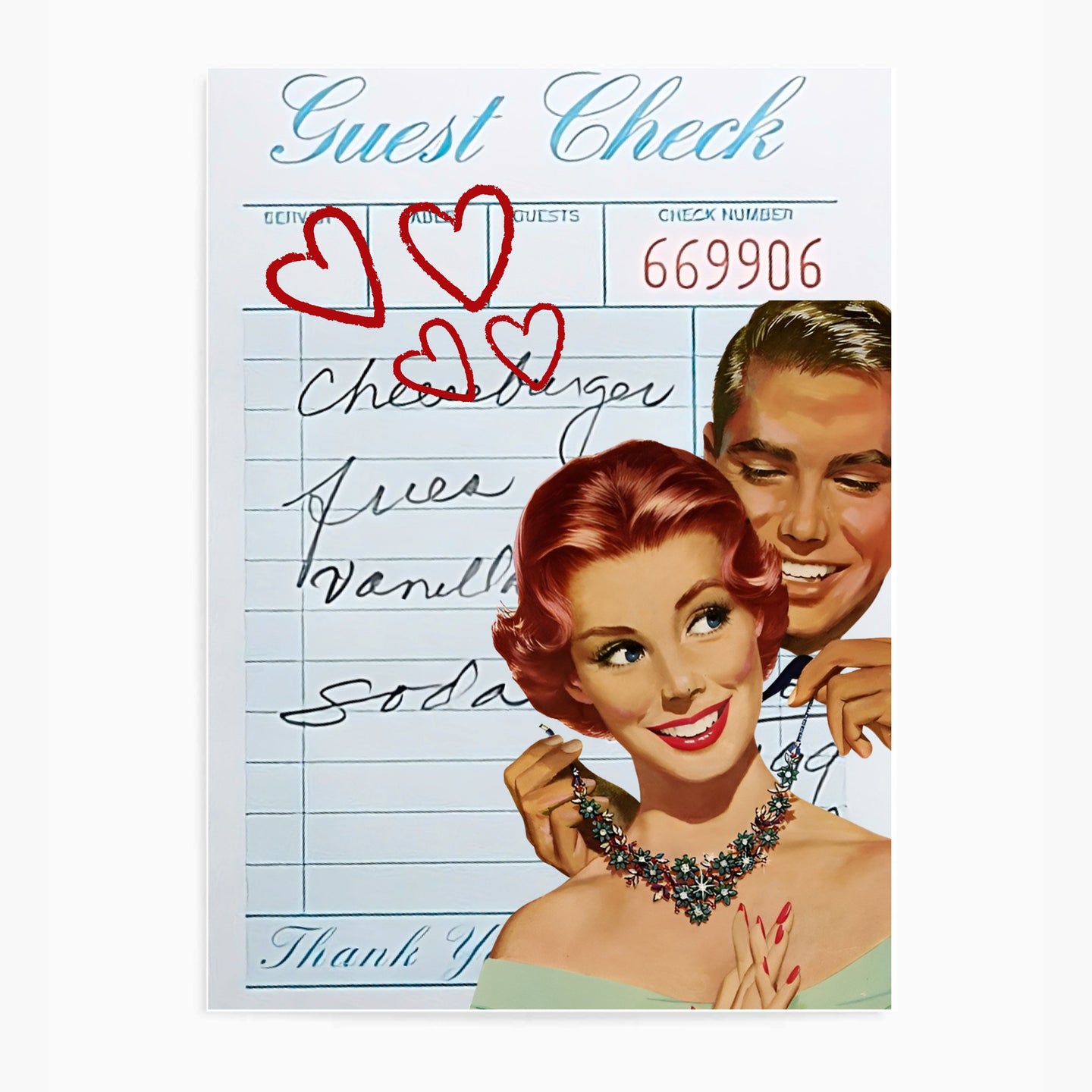Guest Check Love Couple Necklace Blue | Wall Art