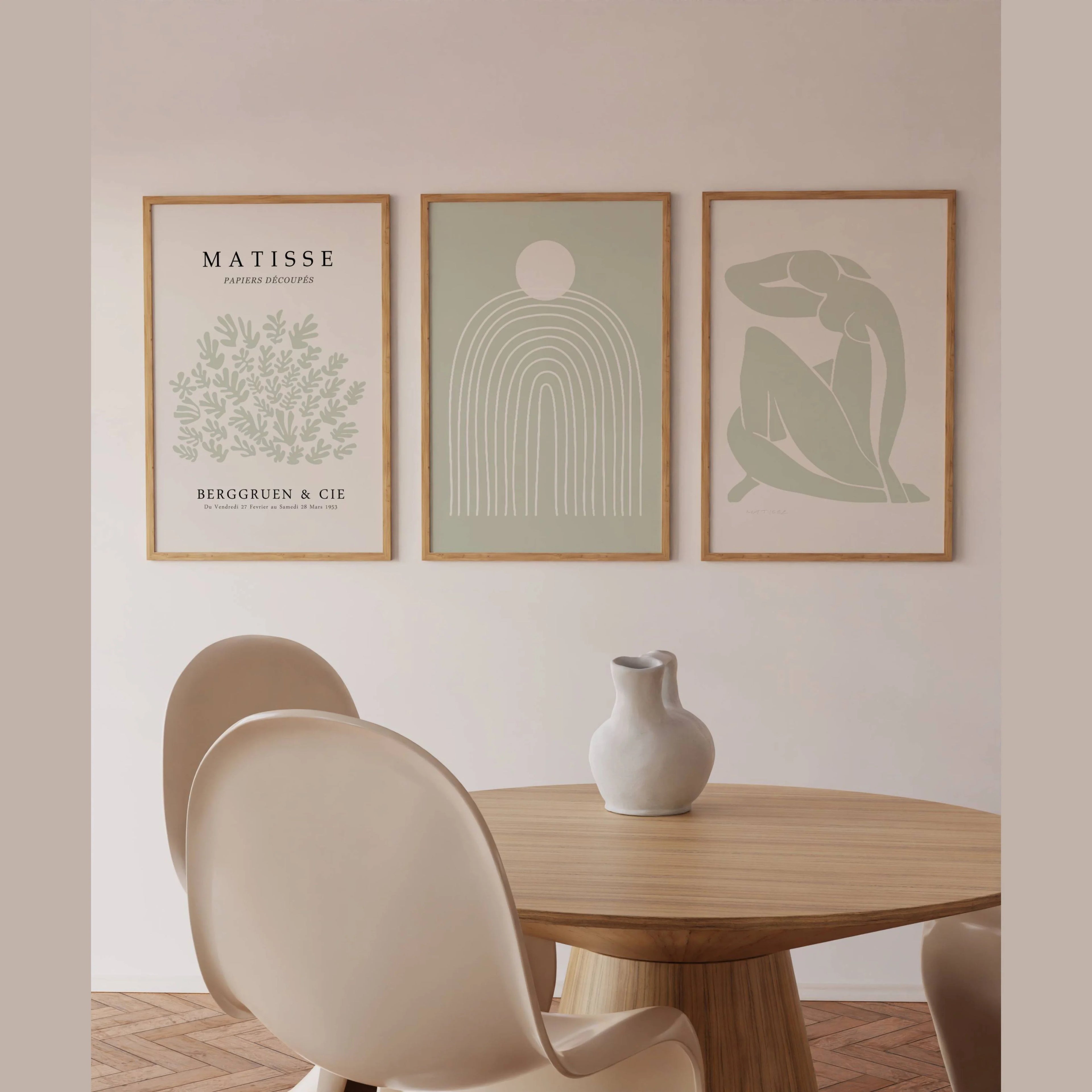 Matisse Sage Green Set of 3 | Gallery Wall Art