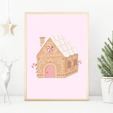 Load image into Gallery viewer, Gingerbread House Pink  | Art Print
