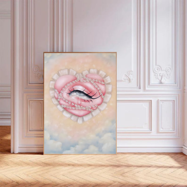 Clouds Hearts & Lashes | Wall Art Print