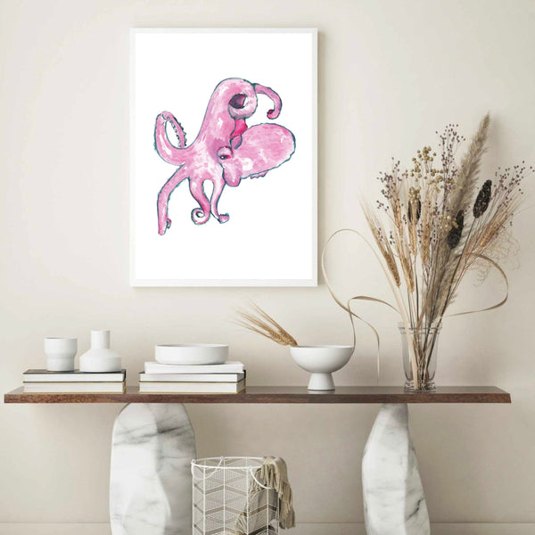 Octopus Pink Tones | Wall Art