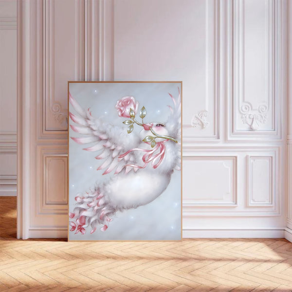 Vintage Girly Duck | Wall Art Print