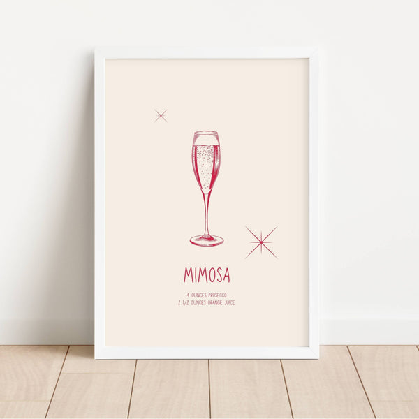 Mimosa Cocktail Recipe | Art Print