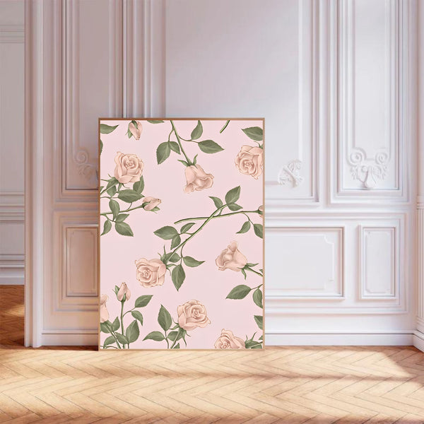 Vintage Rose Wallpaper I | Wall Art Print