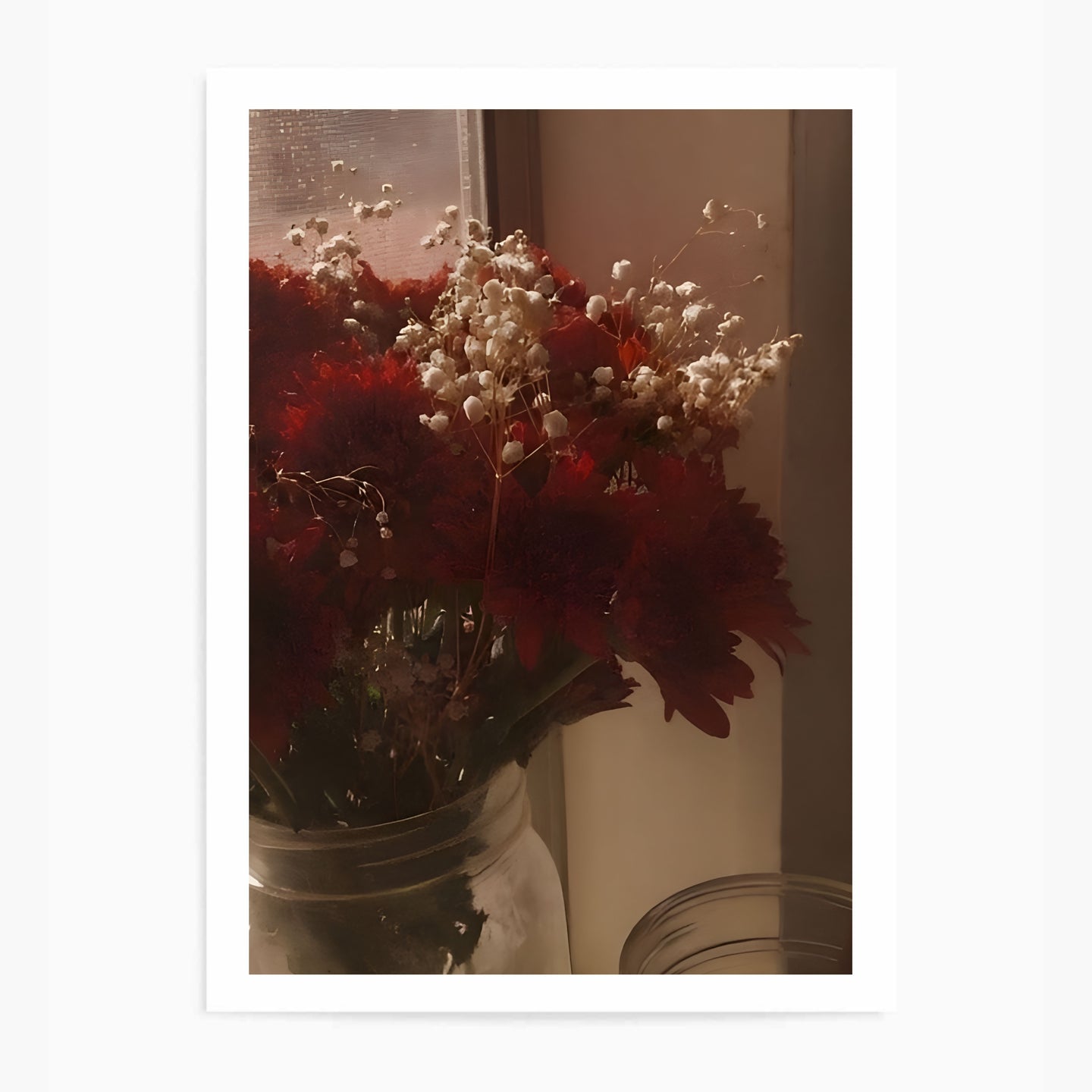 Red Roses & Baby’s Breath | Wall Art Print