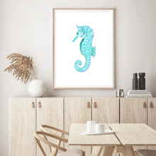 Load image into Gallery viewer, Sea Horse Blue | Wall Art
