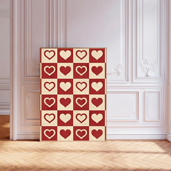 Checkered Hearts | Wall Art Print