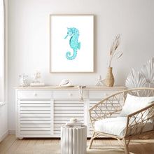 Load image into Gallery viewer, Sea Horse Blue | Wall Art
