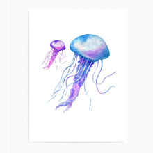 Load image into Gallery viewer, Jellyfish Blue &amp; Purple | Wall Art
