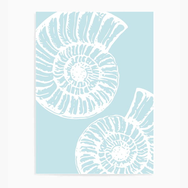 Seashells Light Blue | Wall Art