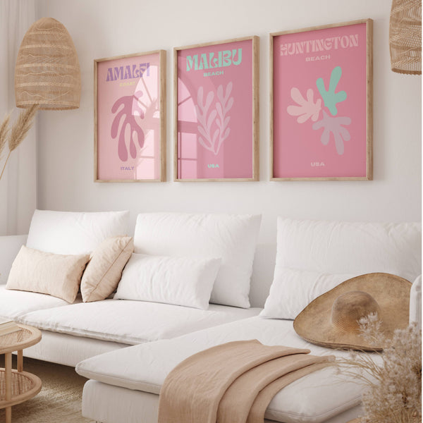 Preppy Pastel Beach II Set of 3 | Gallery Wall