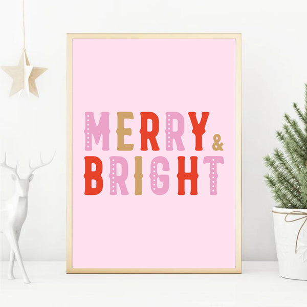 Merry & Bright Red & Pink | Art Print