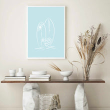 Load image into Gallery viewer, Surfboards Light Blue | Wall Art
