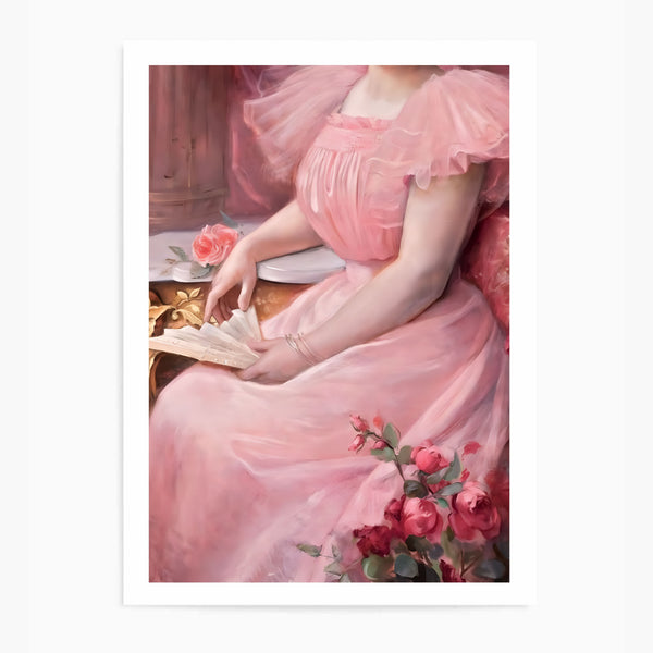 Victorian Vintage Pink Dress II | Wall Art Print