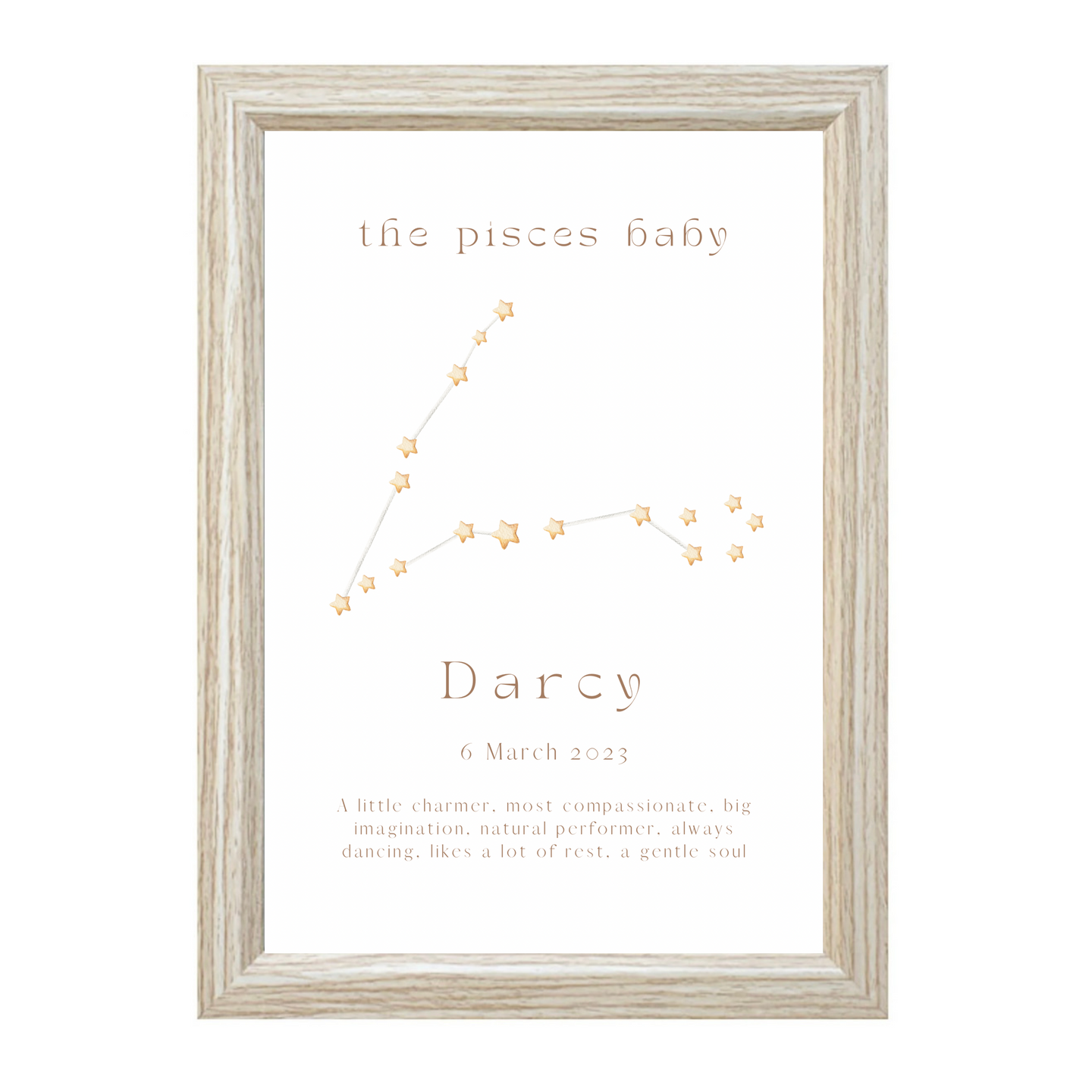 Personalised The Pisces Baby Constellation