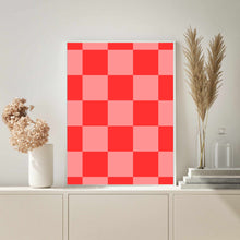 Load image into Gallery viewer, Checkered Red &amp; Pink | Wall Art
