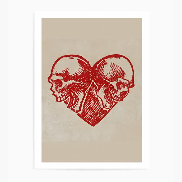 Love Heart Skull | Wall Art Print in