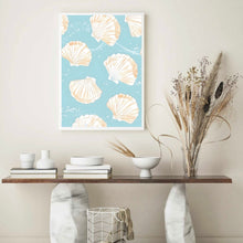 Load image into Gallery viewer, Seashell Pattern Blue | Wall Art
